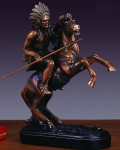 Bronze Finish 10.5" Rearing Chief Horse Sculpture