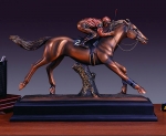 Bronze Finish 15.5" Jockey Horse Racing Sculpture