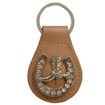 Leather Star/ Western Boot w/ Clear Stones Nickle Silver Key Fob / Key Chain