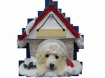 Personalized Doghouse Ornament - Labradoodle Cream