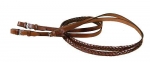 Tory Leather 72" Plaited Rein with Hook and Stud Bit Ends