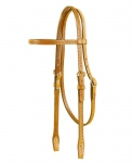 Tory Leather Basket Weave Bridle Leather Brow Band Headstall