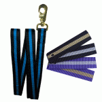 Two Color Stripe Lead - w/Snap Black/Blue