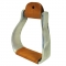 Aluminum Western Curved Stirrups w/Leather Tread