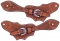 Basket Weave Leather Men's Shaped Western Spur Strap-Russet