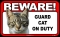 BEWARE Guard Cat on Duty Sign - Tabby Cat - FREE Shipping