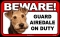 BEWARE Guard Dog on Duty Sign - Airedale - FREE Shipping
