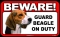 BEWARE Guard Dog on Duty Sign - Beagle - FREE Shipping