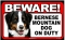 BEWARE Guard Dog on Duty Sign - Bernese Mountain Dog - FREE Shipping