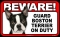 BEWARE Guard Dog on Duty Sign - Boston Terrier - FREE Shipping