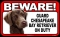 BEWARE Guard Dog on Duty Sign - Chesapeake Bay Retriever - FREE Shipping