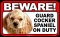 BEWARE Guard Dog on Duty Sign - Cocker Spaniel - FREE Shipping
