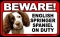 BEWARE Guard Dog on Duty Sign - English Springer Spaniel - FREE Shipping