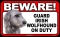 BEWARE Guard Dog on Duty Sign - Irish Wolfhound - FREE Shipping