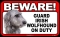 BEWARE Guard Dog on Duty Sign - Irish Wolfhound - FREE Shipping