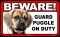 BEWARE Guard Dog on Duty Sign - Puggle - FREE Shipping