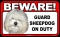 BEWARE Guard Dog on Duty Sign - Old English Sheepdog - FREE Shipping