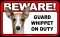 BEWARE Guard Dog on Duty Sign - Whippet - FREE Shipping