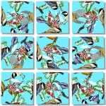 Black Capped Chickadee Scramble Squares - FREE Shipping