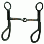 Black Iron Training Snaffle w/Copper Inlay Bit