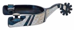 Black Steel Engraved Leaf Men's Spur 1" Band