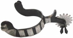 Black Steel Men's Jingle Bob Show Spur with German Silver Trim