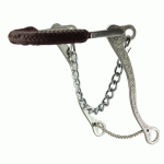 Braided Leather Nose Mechanical Hackamore w Slobber Bar 