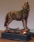 Bronze Finish 10.5" Baying Wolf Sculpture