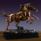 Bronze Finish Double Horses Sculpture