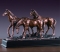 Bronze Finish Three Horses Sculpture