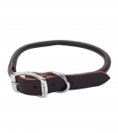 Circle T Latigo Rolled Leather Dog Collar