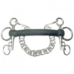 Coronet Hard Rubber Mullen Mouth Pelham Bit 4" Cheeks