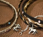 Cowboy Collectibles Horse Hair Choker with Crystal Stones