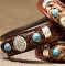 Cowboy Collectibles Horse Hair Concho with Turquoise Leather Bracelets