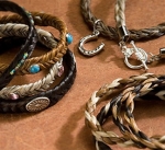 Cowboy Collectibles Horse Hair Woven Crystal Stone Bracelets