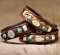 Cowboy Collectibles Tooled Leather Horse Hair Quarter Horse Concho Bracelets with Turquoise