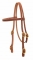 Cowboy Old Time Brow Band Headstall With Solid Brass Buckle Bit Ends