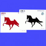 Decal Large Walking Horse Black