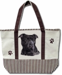 Dog Breed Tote Bag - Pit Bull Black