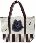 Dog Breed Tote Bag - Pomeranian Black