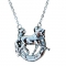 Dressage Horse in Horseshoe Pendant Necklace