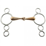 European Elevator Copper Mouth 3 Ring Gag Bit