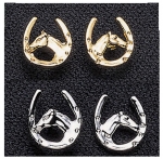 Exselle Horse Head in Horseshoe Earrings