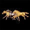 Exselle Three Running Horses Stock Pin