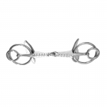 Finn-Tack Extended Double Ring Leather Jointed Mouth Driving Bit