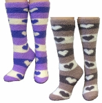 Fuzzy Comfy Heart Design Ladies Socks