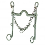 Half Tom Bass Weymouth Bit w/ Hooks and Curb Chain