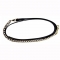 HDRLead Adv. 6ft Leather Lead w/ 24in Solid Brass Chain - BLACK, 6FT