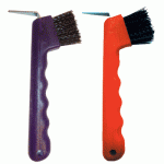 Hoof Pick with Brush Red
