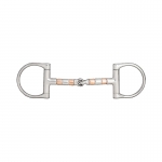 Horze Dee Ring with Copper Rollers Snaffle Bit